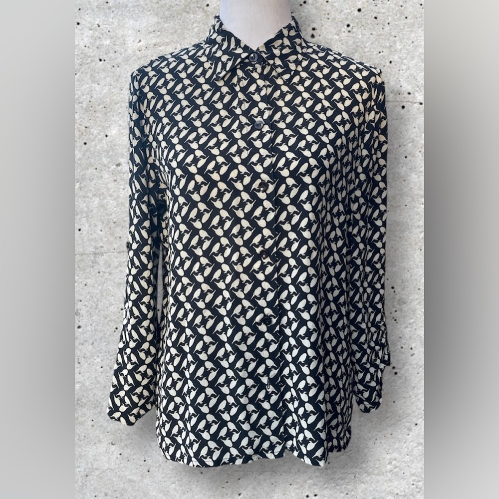 Chico’s Silky Bird Print Blouse